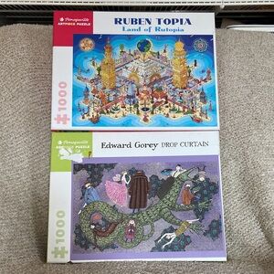 Ruben Topia Land of Rutopia & Edward Gorey Drop Curtain - 1,000 Piece Puzzles